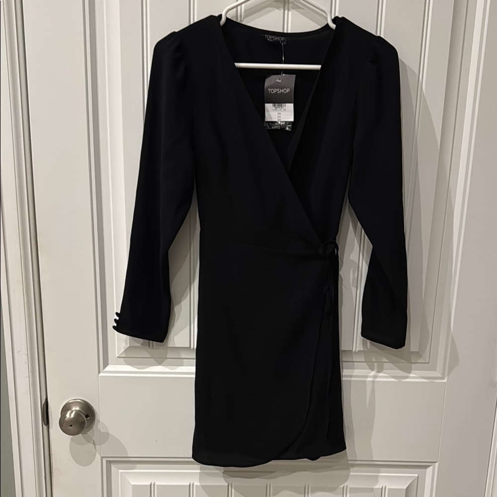 Topshop Black Wrap Dress